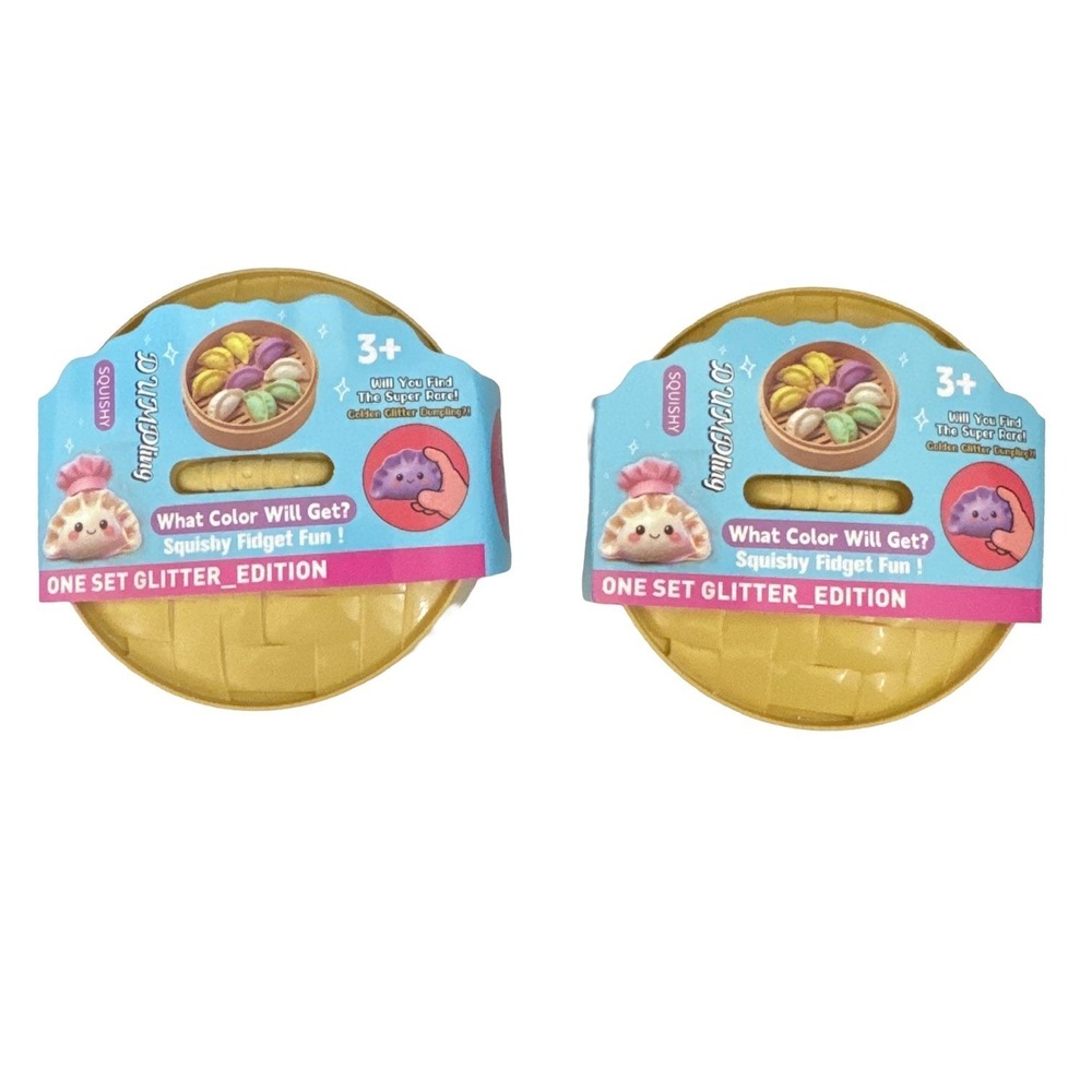 Squishy Cute Dumpling Fidget Toys 2pc Glitter Mystery Blind Box Stress Kids New
